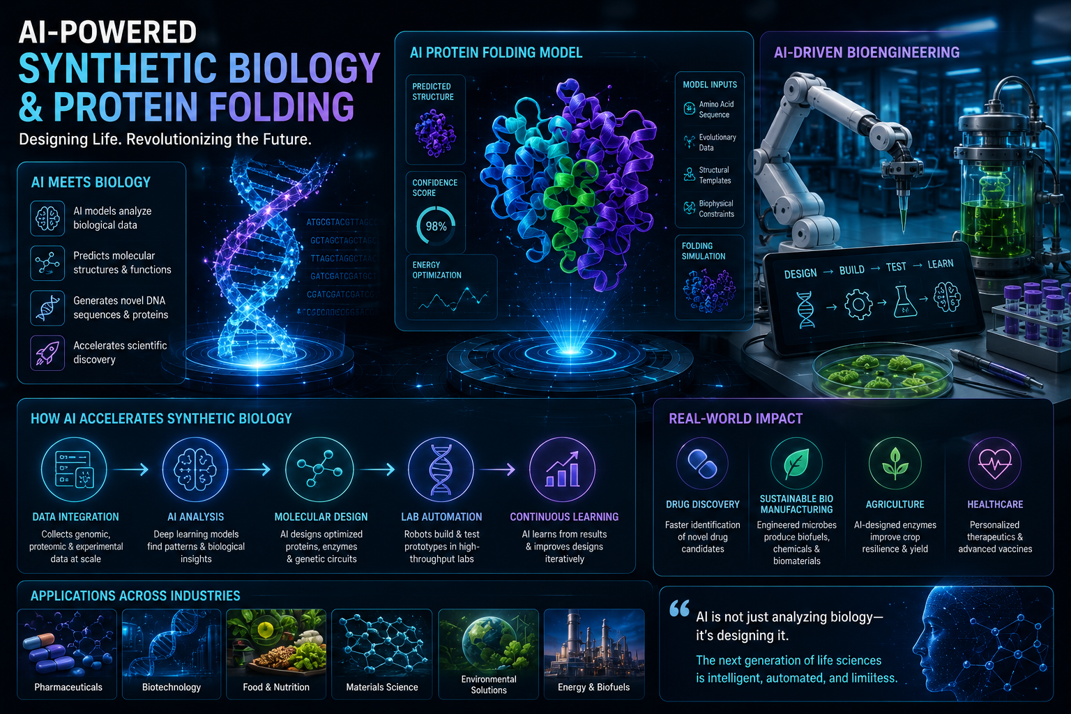 AI-Powered Synthetic Biology and Protein Folding